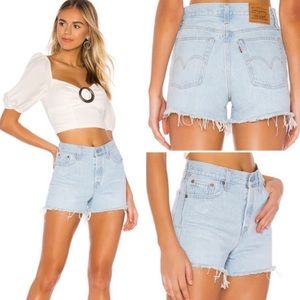 Levi’s Revolve Button Fly Wedgie Jean Shorts in Awesome Street